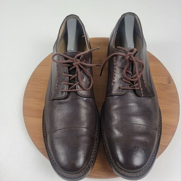 Frye Brown Leather Dress Shoes Cap Toe Oxford Derby Lace Up Men's Size 12 - Picture 7 of 16